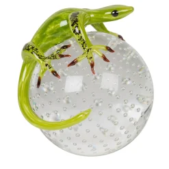 Green Glass Gecko On Sphere
