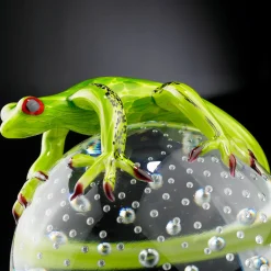 Green Glass Gecko On Sphere