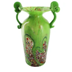 Green Murano Glass Amphora Vase
