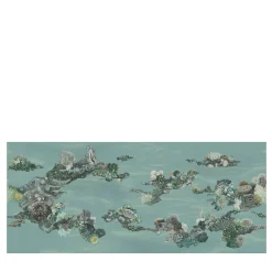 Green Patch Reef Polyester Wallcovering Fabric