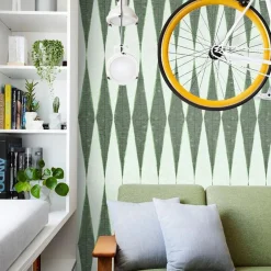 Green Retro Ethnic Wallpaper