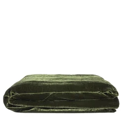 Green Velvet & Linen Blanket