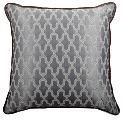 Grey Carrè Cushion in jacquard fabric and Silk Velvet