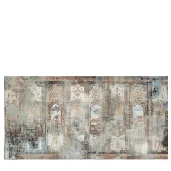 Grottesche multicolor architectural elements wallpaper