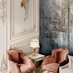 Grottesche multicolor architectural elements wallpaper