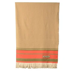 Grottesco Fringed Striped Polychrome Silk & Wool Blanket #2