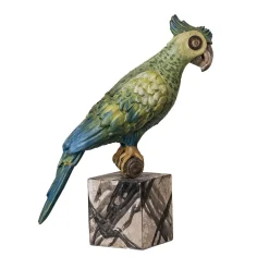 Hand-Painted Parrot in Green