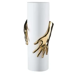 Hands Gold and White Vase
