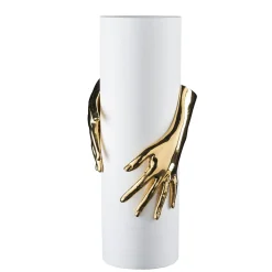 Hands Gold and White Vase