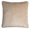 Happy Frame Beige Velvet Square Cushion