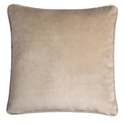 Happy Frame Beige Velvet Square Cushion