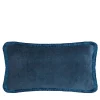 Happy Pillow Soft Velvet Dark Blue Cushion