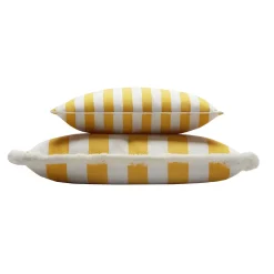 Happy White and Yellow With Fringes Outdoor Pillow