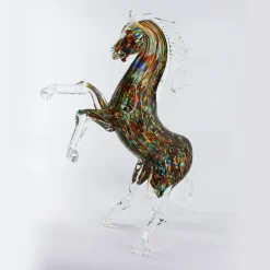 Harlequin Horse Murano Glass Sculpture