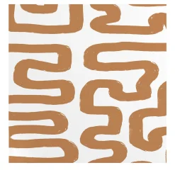 Hazelnut and White Neutral Tones Labyrinth Pattern Boho Wallpaper