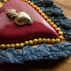 HEART DECO RED AND BLUE CERAMIC HEART