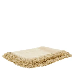Heavy Linen Fringed Bed Cover