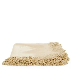 Heavy Linen Fringed Bed Cover