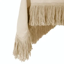 Heavy Linen Fringed Bed Cover