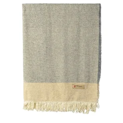 Hela Fringed Light-Gray & Beige Blanket