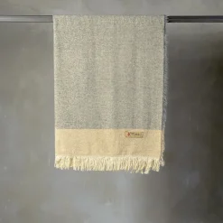 Hela Fringed Light-Gray & Beige Blanket