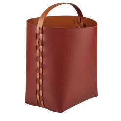 Helena Bordeaux and Cognac Leather Basket