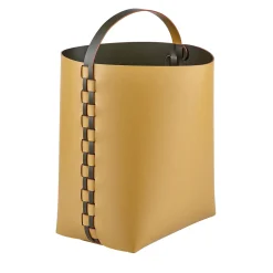 Helena Mustard And Olive Leather Basket