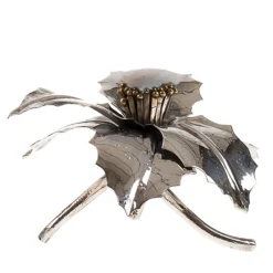 Holly Sterling Silver Candle Holder