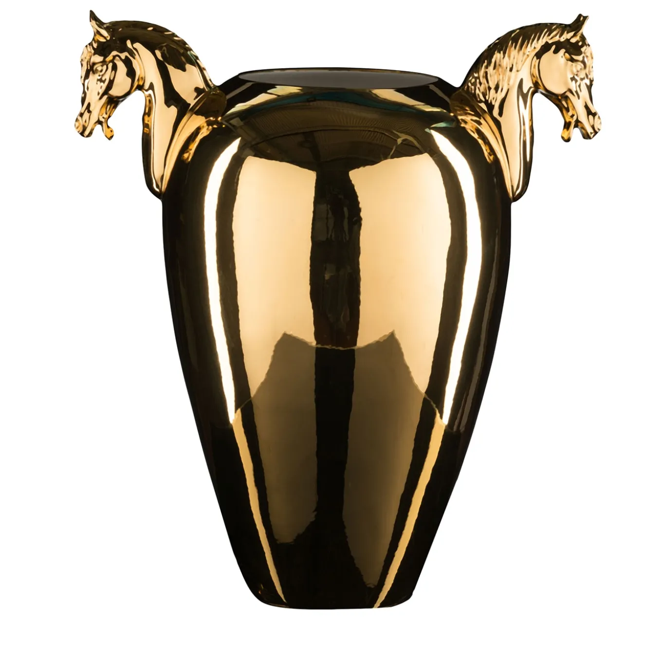 Horse Large Golden Decorative Vase