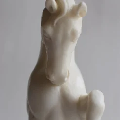 Horse-Fragment Marble Sculpture with base