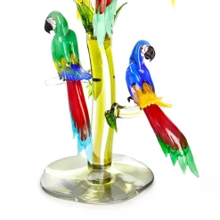Huge Murano Glass Tree with 7 Parrots