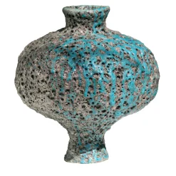 Hydria blue and grey ceramic vase