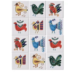 I Classici Pavoncelle Set of 12 Tiles