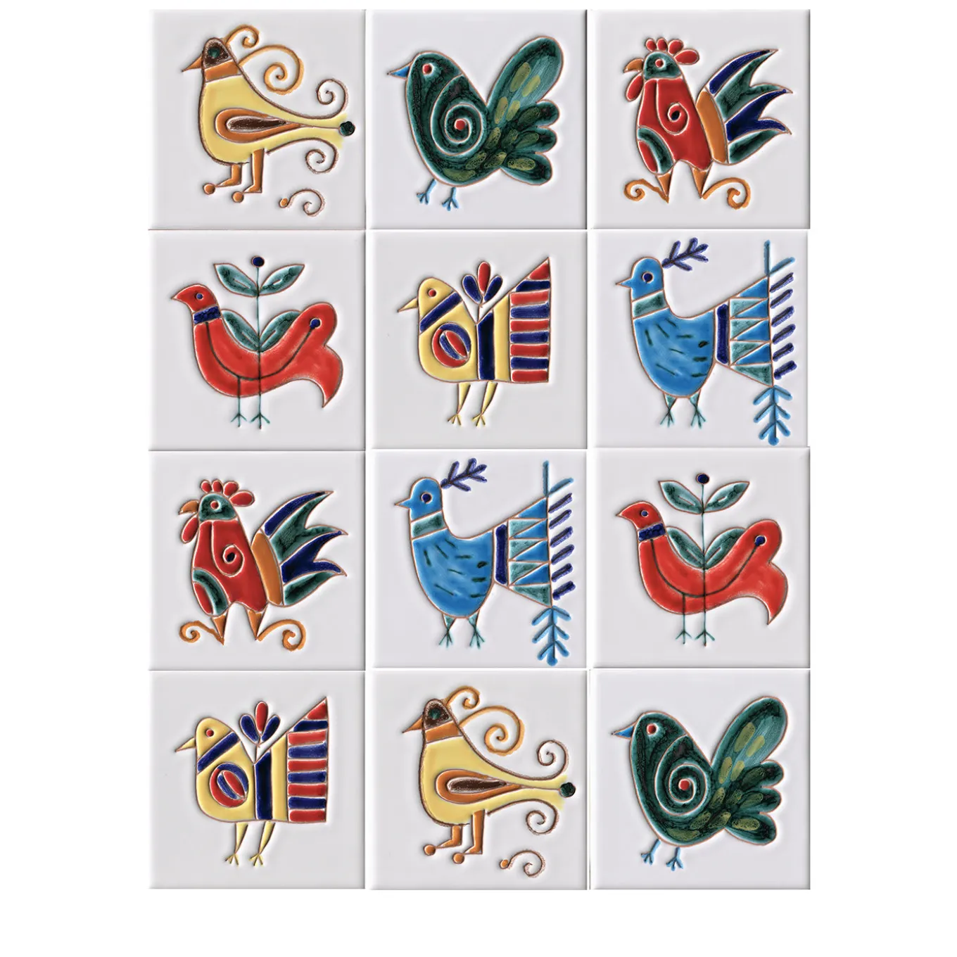 I Classici Pavoncelle Set of 12 Tiles