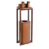 Igea Brown Leather and Walnut Sanitizing Station