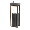 Igea Leather and Walnut Sanitizing Station