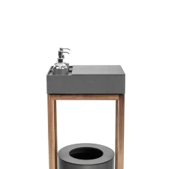 Igea Leather and Walnut Sanitizing Station