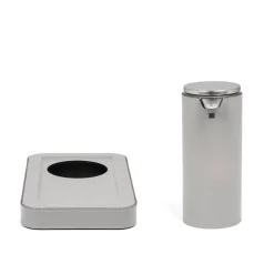 Igea Light Gray Leather Automatic Dispenser with Tray