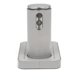 Igea Light Gray Leather Automatic Dispenser with Tray
