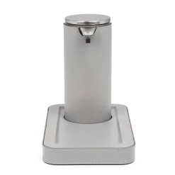 Igea Light Gray Leather Automatic Dispenser with Tray