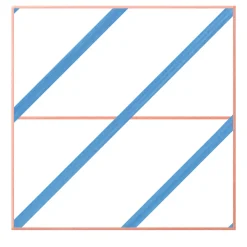 Il Duomo Geometric Motif Coral and blue Ceramic Tile