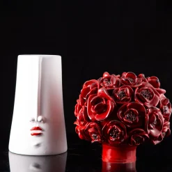 Il Papavero Testa Fiorita Red Ceramic Decorative Box