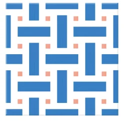 Il Saraceno Geometric Motif Coral And Blue Ceramic Tile