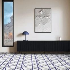 Il Saraceno Geometric Motif Light Gray and purple Ceramic Tile