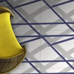 Il Saraceno Geometric Motif Light Gray and purple Ceramic Tile