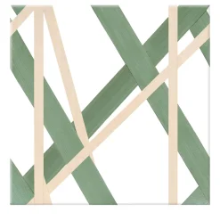 Il Saraceno Geometric Motif Pink And Green Ceramic Tile