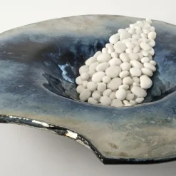 Incanto Notturno Polychrome Ceramic Sculpture/Plate by Nino Basso