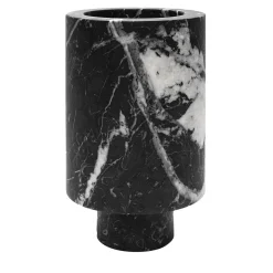 Inside Out Black Marquina Vase by Karen Chekerdjian