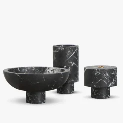 Inside Out Black Marquina Vase by Karen Chekerdjian