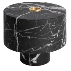 Inside Out Black Marquina Candleholder by Karen Chekerdjian